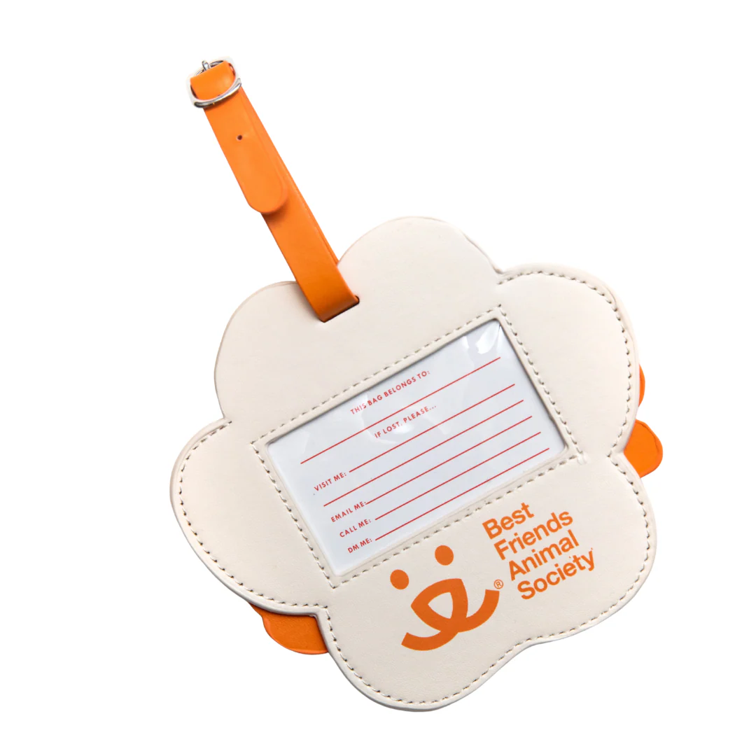 Paw Print Leatherette Headed Home Luggage Tag - Image 2