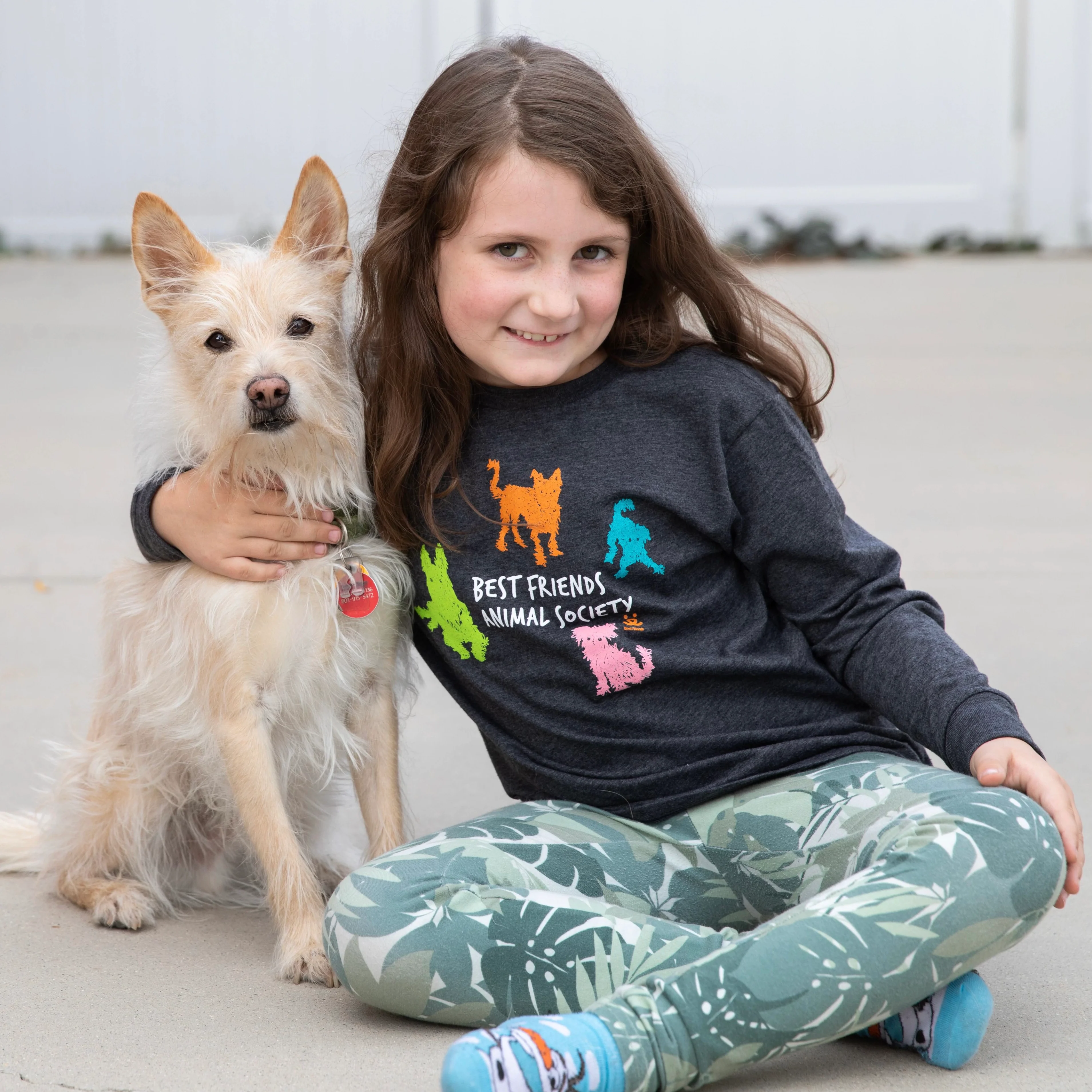 Scribble Dog Youth Long Sleeve T-Shirt - Image 3